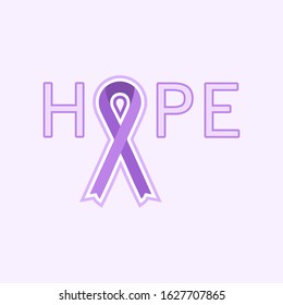 World cancer awareness ribbon background. February is month of cancer awareness in the world. lavender purple ribbon. Vector illustration