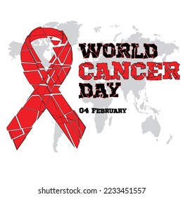 World Cancer Day 04 Februaury,Illustration design