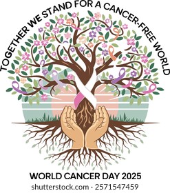 World Cancer Day 2025 Awareness T-Shirt Design