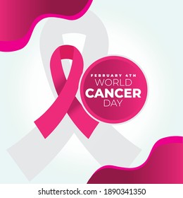 World Cancer Day 4 February with circle logo for banner, flyer, post instagram
