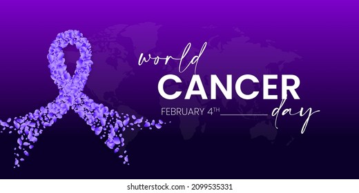 World Cancer Day 4 February Poster Or Banner Background. Illustration. EPS 10.