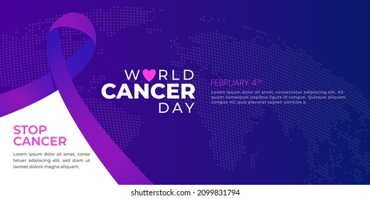 World Cancer Day 4 February Poster Or Banner Background. Illustration. EPS 10.