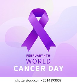  world cancer day 4 February Colorful organic shapes 