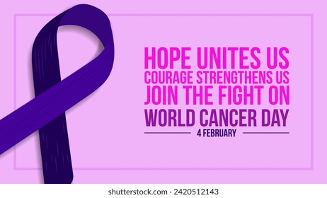 World Cancer Day. 4th February. Template for Banner, Greeting card, Poster Background. Vector Illustration
