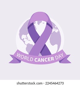 Día mundial del cáncer. apoyar siempre el diseño de la ilustración del cáncer de supervivencia.vector