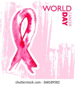 World cancer day art. Illustration vector