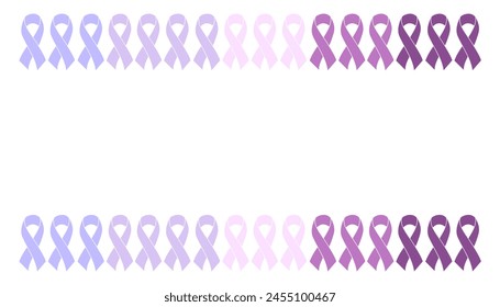 Día Mundial del Cáncer, Concepto de Conciencia del Cáncer Con Cintas de Color Púrpura, celebrando la vida de guerreros valientes 