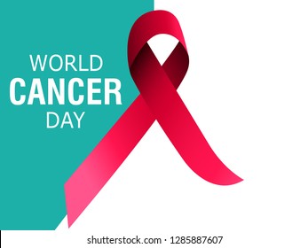 World Cancer day awareness poster editable vector illustration template with symbol and message , website header and awareness poster.
