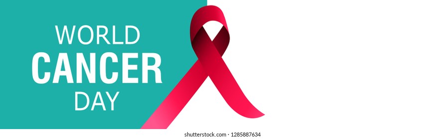 World Cancer day awareness poster editable vector illustration template with symbol and message , website header and awareness poster.
