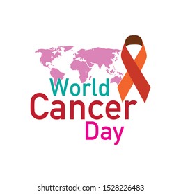 World Cancer Day Awareness Ribbon. Vector illustration