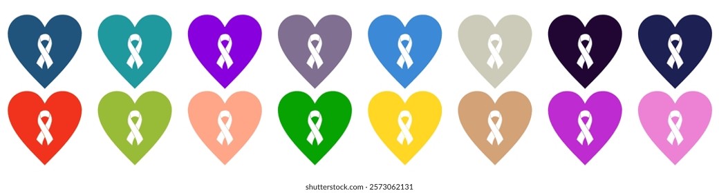 World Cancer Day Awareness with Ribbon Vector Illustration, Global Health Awareness Icon Design, Editable Minimalist Art Highlighting Cancer Support, Hope and Awareness Campaigns