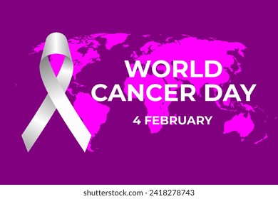 World cancer day background, banner, campaign, poster, concept, graphyc design. Used to increase awareness and support for cancer prevention, early detection and treatment efforts.