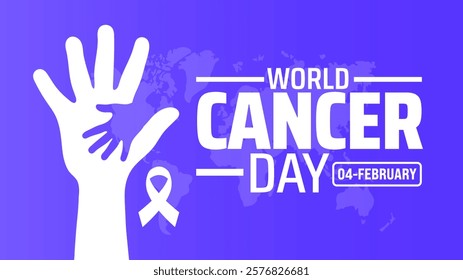 World Cancer Day background banner or poster design template. observed every year in February. Holiday concept. Use to any Template, card, poster, placard, template.