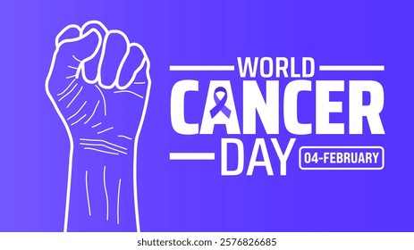 World Cancer Day background banner or poster design template. observed every year in February. Holiday concept. Use to any Template, card, poster, placard, template.