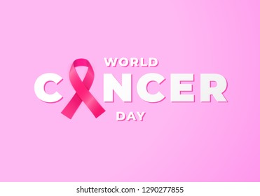 World Cancer Day banner. February 4 is day when all people unite against the oncology.