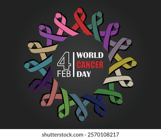 World cancer day banner, poster, card, background design, February 4th.