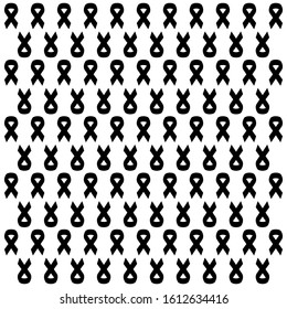world cancer day black ribbons on white background breast disease awareness prevention concept seamless pattern flat. Vector illustration. EPS10.