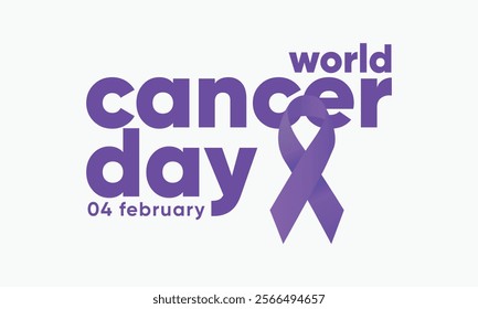 world cancer day campaign. cancer awareness ribbon