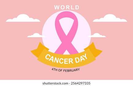 World Cancer Day card, banner design. February 4. Vector