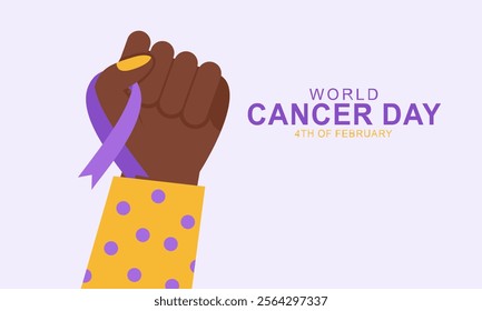 World Cancer Day card, banner design. February 4. Vector