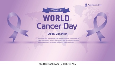 World Cancer Day card, February 4. illustration