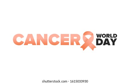 World Cancer Day. Celebrate annual in February 4. Prevention and protection. Awareness campaign. Medical healthcare concept. Poster with ribbon. Banner and background. Vector illustration