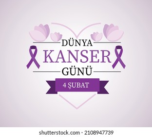 World cancer day concept background. Translate: february 4 world cancer day.