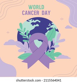 Ilustración de fondo del concepto del Día Mundial del Cáncer