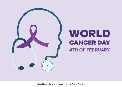 World Cancer Day concept. Colored flat vector illustration isolated.
