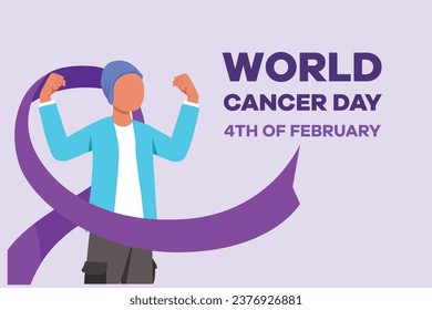 World Cancer Day concept. Colored flat vector illustration isolated.