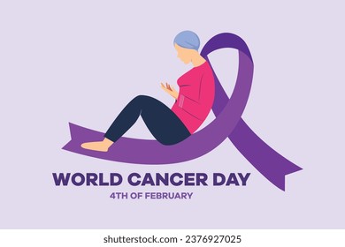 World Cancer Day concept. Colored flat vector illustration isolated.