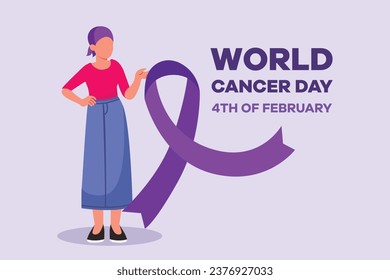 World Cancer Day concept. Colored flat vector illustration isolated.