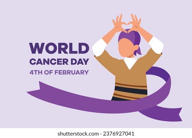 World Cancer Day concept. Colored flat vector illustration isolated.