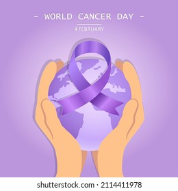 world cancer day concept. Flat vector template style Suitable for Web Landing Pages.
