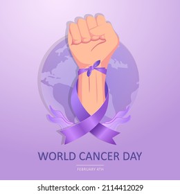 world cancer day concept. Flat vector template style Suitable for Web Landing Pages.