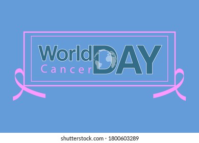 World Cancer Day concept. globe and Ribbon. Vector illustration template banner