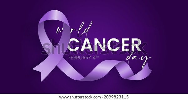 World Cancer Day concept. Lavender Ribbon.\
Vector illustration.