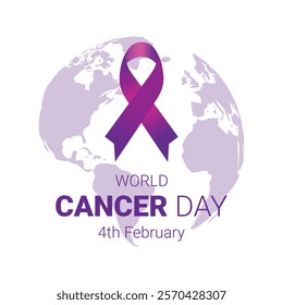 World Cancer Day concept. Cancer protection concept. Colorful cancer awareness ribbon design. banner and poster vector illustration