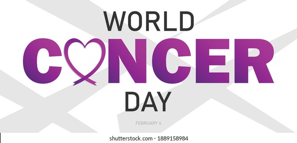 Concepto del Día Mundial del Cáncer. Ilustración vectorial.