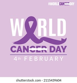 World Cancer Day concept. Vector Illustration 4 February World Cancer Day Poster Or Banner Background