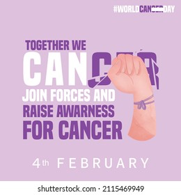 World Cancer Day concept. Vector Illustration 4 February World Cancer Day Poster Or Banner Background