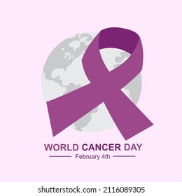 Concepto del Día Mundial del Cáncer. Ilustración vectorial