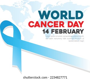World cancer day concept vector illustration.