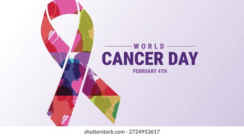Ilustración vectorial conceptual del Día Mundial contra el Cáncer.