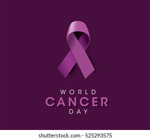 Concepto del Día Mundial del Cáncer. Ilustración vectorial