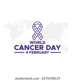 World Cancer Day. Cancer day creative. World cancer awareness day background. Colorful awareness ribbon design. world cancer day background vector free