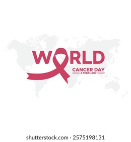 World Cancer Day. Cancer day creative. World cancer awareness day background. Colorful awareness ribbon design. world cancer day background vector free