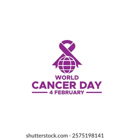 World Cancer Day. Cancer day creative. World cancer awareness day background. Colorful awareness ribbon design. world cancer day background vector free