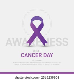 world cancer day. world cancer day creative banner, poster, social media post, postcard, background, template, web banner, backdrop, festoon, cover design etc.