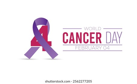 World Cancer Day creative concept design. Vector template for banner, greeting card, poster, prints, social media, flyer ,with background.
